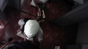 pov video of a beautiful milf who takes money to give a blowjob and swallow cum as usual on her knees with fishnet stockings, a white microskirt and beautiful golden over-the-knee boots. i start sucki