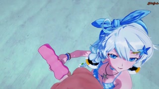 POV mouth fucking Kiana Kaslana on a table - Honkai Impact 3 Hentai.