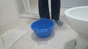 I pee in the blue bowl!