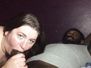 big beautiful woman enjoying licking and slurping some chocolate