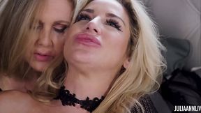 Blonde MILFs Kayla Paige & Julia Ann tongue kiss and lick each other's wet pussy