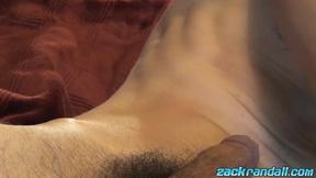 ”Beautiful Zack Randall sucks his own meat while ass plugged”