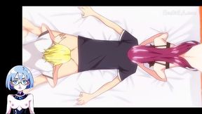 Busty anime girl gets a creamy pie and tit drill
