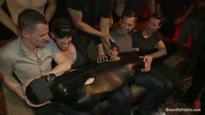 Big Cock Slave Is Publicly Humiliated and Caught in the Cum Fest.