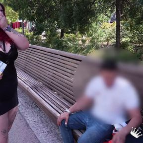 BBW Redhead Leia Saez Tries and Picks up Random Guy in Madrid!