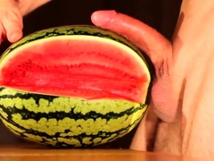 water melon cum - fucking a melon and cumming