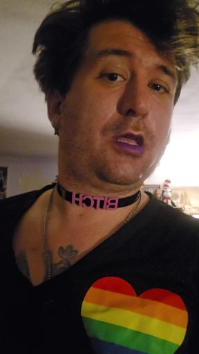 Me fooling around with My purple lipstick on Stating Black Lives Matter,  n keeping it horny n saucy. Keeping an smile.