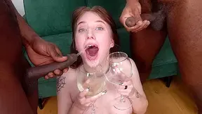 Emma Korti gets fountain pee in the throat & her first double vagina from 3 black cocks ATM ATP BBC Attempt of fisting EKS120 - PissVids