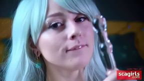 Elizabeth Liones Cums Squirting with Glass Toy ASMR HD