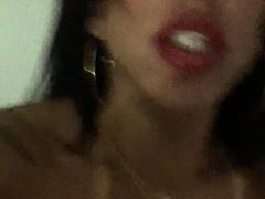 Feminine blonde ladyboy with big tits suck cock and analed