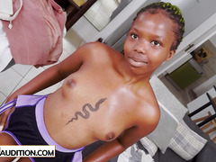 Casting of fresh black teen from Africa who is fun and horny too