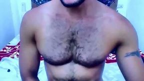 Hairy Hunk Jacking with Cum