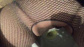 desperate to pee – shiny leather boots, ripped pantyhose and intense pee fetish play