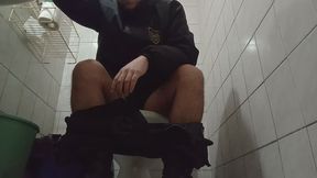 Enjoying time in the bathroom