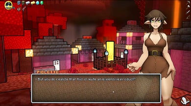 Purple-skinned Enderwoman Pearl from a filthy Minecraft hentai game stretches her massive ass with huge anal beads in a solo Rule 34 parody session