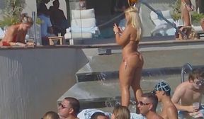 big ass blonde dancing in tiny bikini