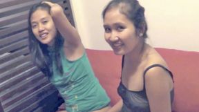 Two Filipina friends get freaky with a big-dicked foreigner