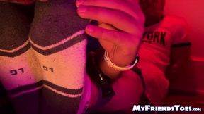 Bound Shy got his feet worshiped and sucked helplessly by a straight guy