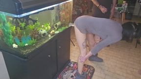 Hot Wife Dildo Fucking While Two Friends Cum on Her Dildo