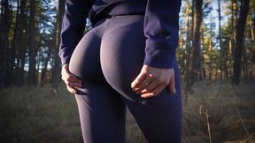 Latina Milf Shows Off Her Tight Yoga Pants And Amazing Ass&#x1F351; In The Woods