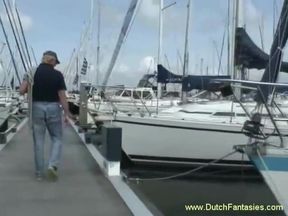 Busty milf gets anally slammed on the boat