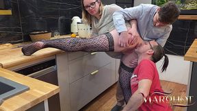 making orange juice turns into rough double – husband & lover destroy my ass, husband cums deep inside while i squirt everywhere