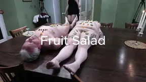 Hotwife gets a facial with fruit salad