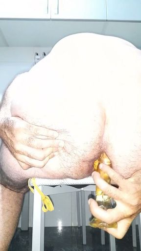 Double Penetration in My Ass with Double Dildo Close-up