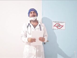 Unfaithful wife cheating on spouse with gynecologist during exam, and cuckold in the awaiting room!