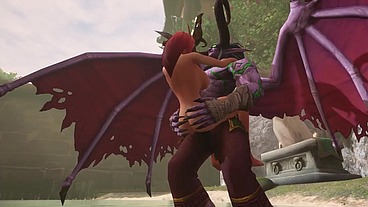 Illidan Stormrage stand lift and carry fucks a hot redhead elf - Warcraft Parody