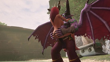 Illidan Stormrage stand lift and carry fucks a hot redhead elf - Warcraft Parody