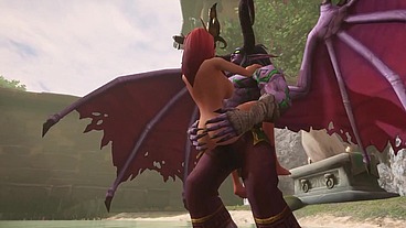 Illidan Stormrage stand lift and carry fucks a hot redhead elf - Warcraft Parody