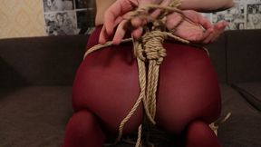 Next time, I’ll tie her up tighter so she can’t run over! (HD)