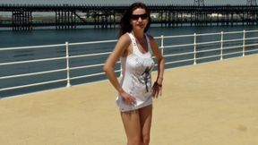 Outdoor harbor promenade