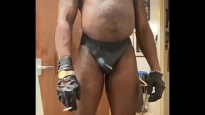 Black Muscle Dad Delivers Perverted Smoking Wank &amp_ Nippleplay Sessions