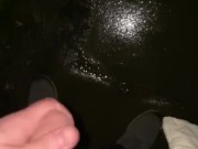 Outdoor wanking on the streets whilst it was raining