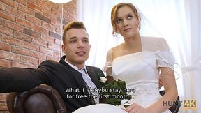 Groom sells bride for money and watches how she enjoys another cock