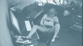 ”Horny solo secretary masturbates”