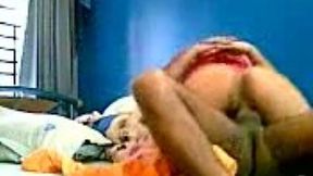 Lewd amateur long haired and bootylicious Indian cowgirl rides cock