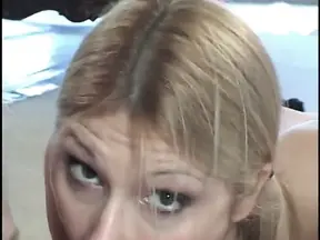 Lucky man gets analed by blonde babe with strap-on on campus