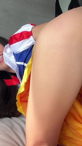 Snow White and 7 Toys in Ass Solo Cosplay Orgasm