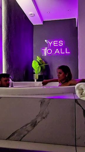 Behind the Scenes in the Motel Jacuzzi. Masturbation and Sex