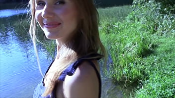 Amateur sex with beautiful girl in wood by the lake VGHV025