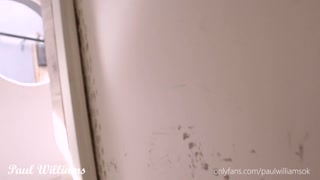 Hot fitness guy walks nude on hallway, elevator and goes to the street door. RISKY