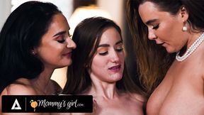Petite Brunette Fakes Being Sick But Doctor Stepmoms Natasha Nice & Sheena Ryder Know #MommysGirl #WLW