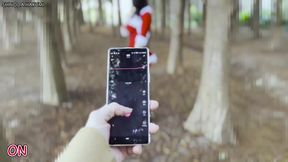 Christmas dress blows vibrator cumshot public femboy anal