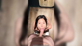 Teen Asian beauty pleases you with passionate face licking