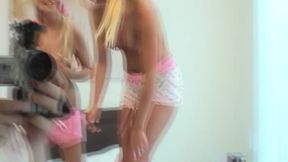 Two Blondes Pleasure Themselves with Pink Dildos