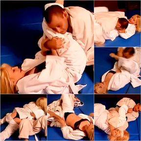 Battle Of The Sexes! Competitive Mixed Wrestling in Judo Gis!  Robin vs Alex