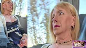 Trans Woman on a Bus Pulls Her Cock Out